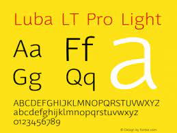 Пример шрифта Luba LT #1